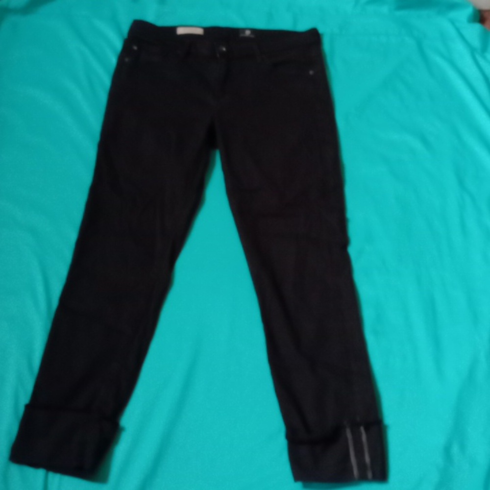 AG BLACK SLIM STRAIGHT CUFFED, SIZE 28 - Picture 2 of 14